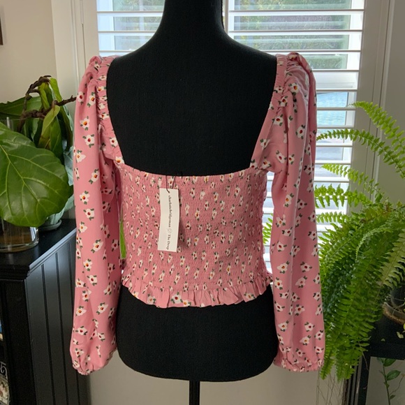 Charlotte Bridgeman The Drop Ruched Pink Top Size M. - Picture 2 of 3